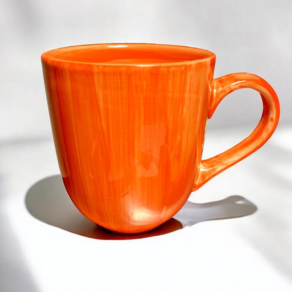 Citrus Grove Orange Brush Stroke Hand Painted Coffee Mug